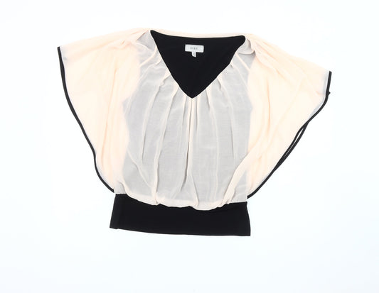 Coast Women's Black Tunic Blouse, Size 12, V-Neck