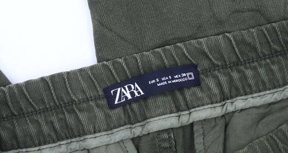 Zara Women's Green Jogger Trousers, S, Casual Comfort