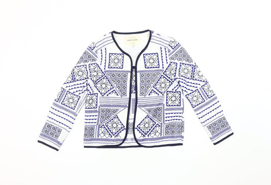 River Island Women’s White Geometric Blazer, Size 6