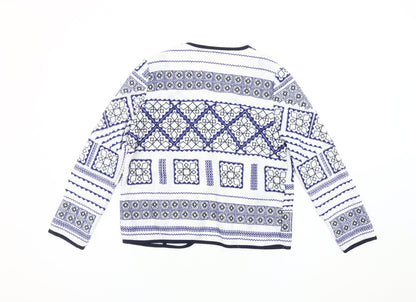 River Island Women’s White Geometric Blazer, Size 6