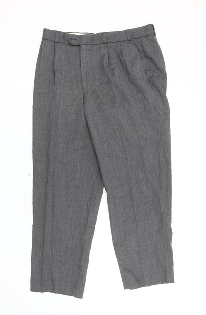 Mens UK Size 34 Canda Classic Fit Workwear Grey Trousers