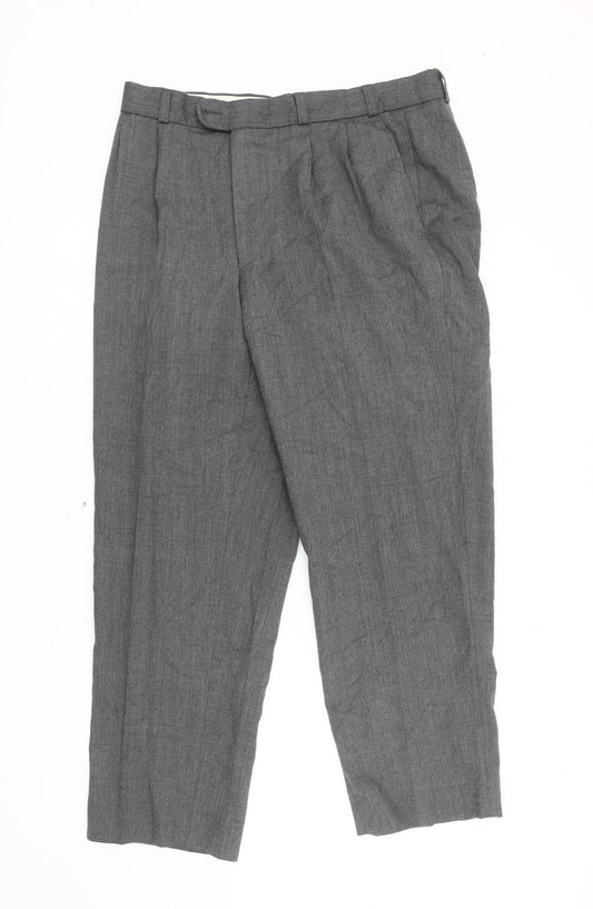 Mens UK Size 34 Canda Classic Fit Workwear Grey Trousers