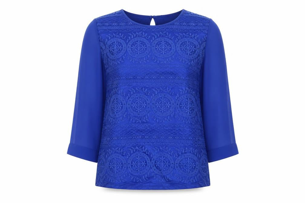 Womens UK Size M Mango Blue Basic Blouse
