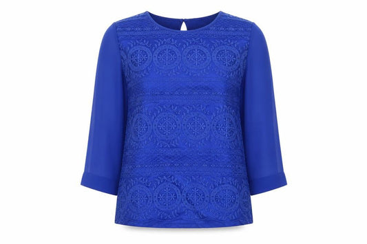 Womens UK Size M Mango Blue Basic Blouse