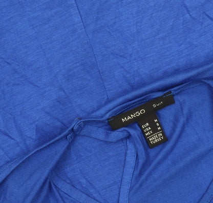 Womens UK Size M Mango Blue Basic Blouse