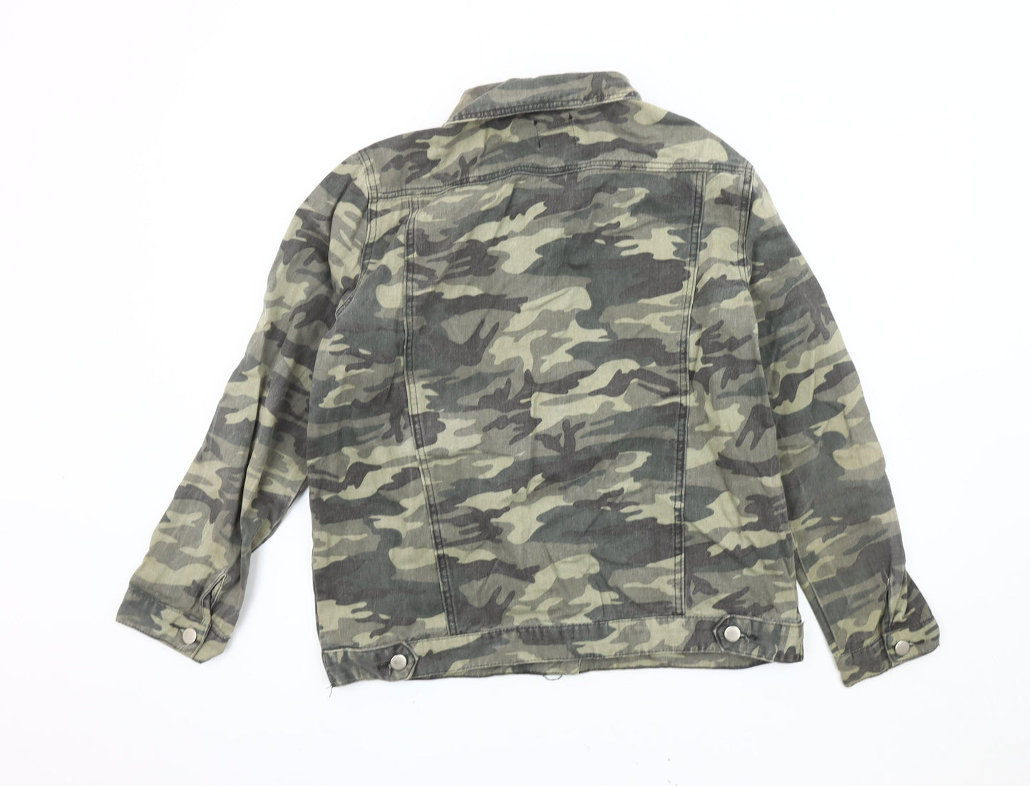 Boohoo Women's Green Camouflage Biker Jacket Size 12