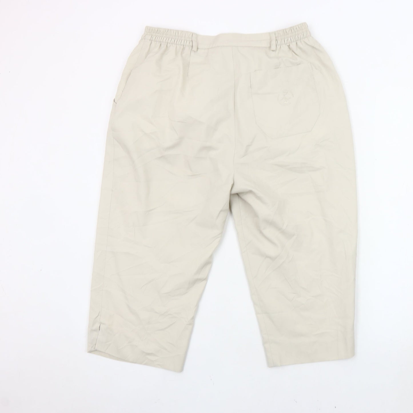 Womens UK Size 14 One Up Golf Relaxed Fit Cropped Beige Trousers