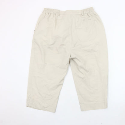 Womens UK Size 14 One Up Golf Relaxed Fit Cropped Beige Trousers