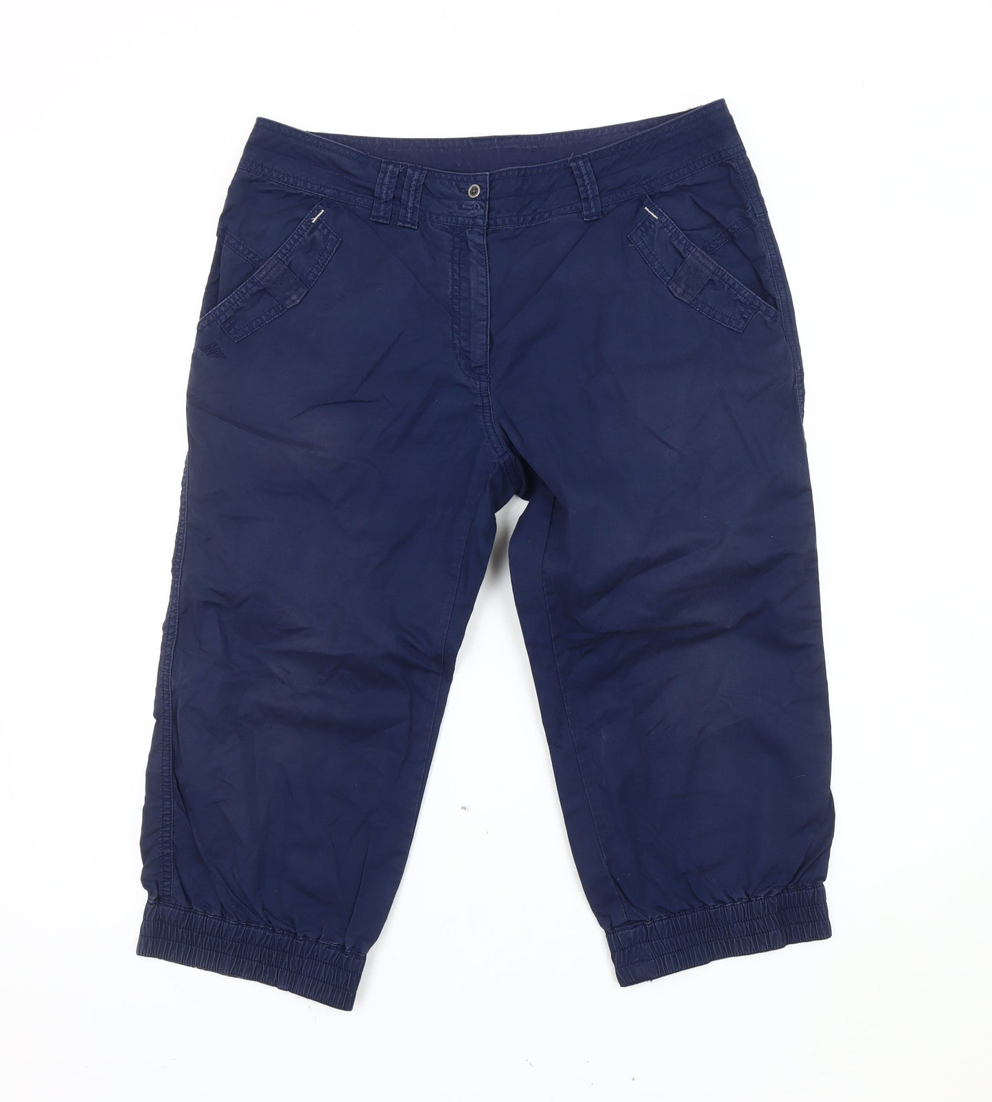 Womens UK Size 14 DECATHLON Regular Fit Capri Blue Trousers