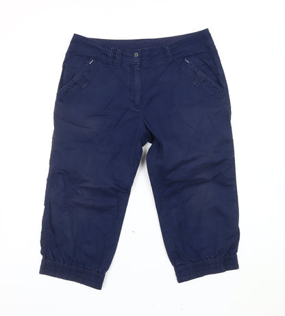 Womens UK Size 14 DECATHLON Regular Fit Capri Blue Trousers
