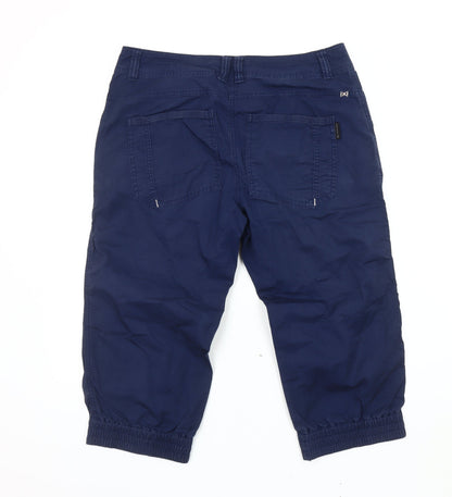 Womens UK Size 14 DECATHLON Regular Fit Capri Blue Trousers