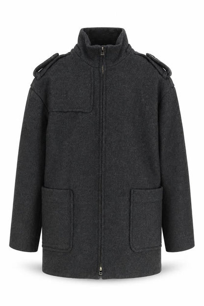 Mens UK Size S Mango Grey Military Jacket