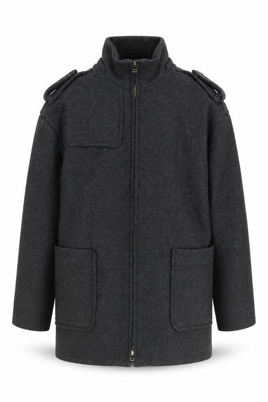 Mens UK Size S Mango Grey Military Jacket