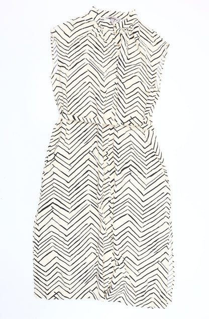 H&M Women's Multicoloured Chevron Shirt Dress Size 14