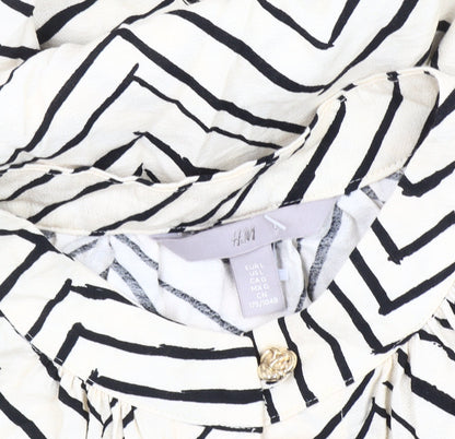 H&M Women's Multicoloured Chevron Shirt Dress Size 14