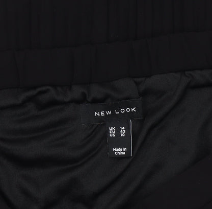 New Look Women's Black Pleated Midi Skirt, Size 14