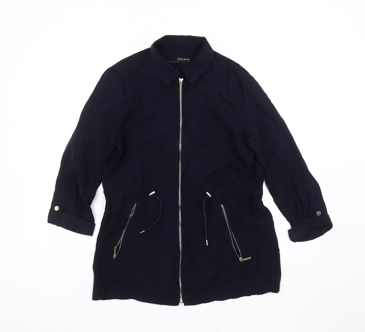 Womens UK Size M Zara Blue Basic Jacket