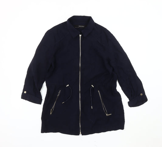 Womens UK Size M Zara Blue Basic Jacket