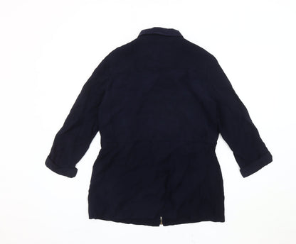 Womens UK Size M Zara Blue Basic Jacket