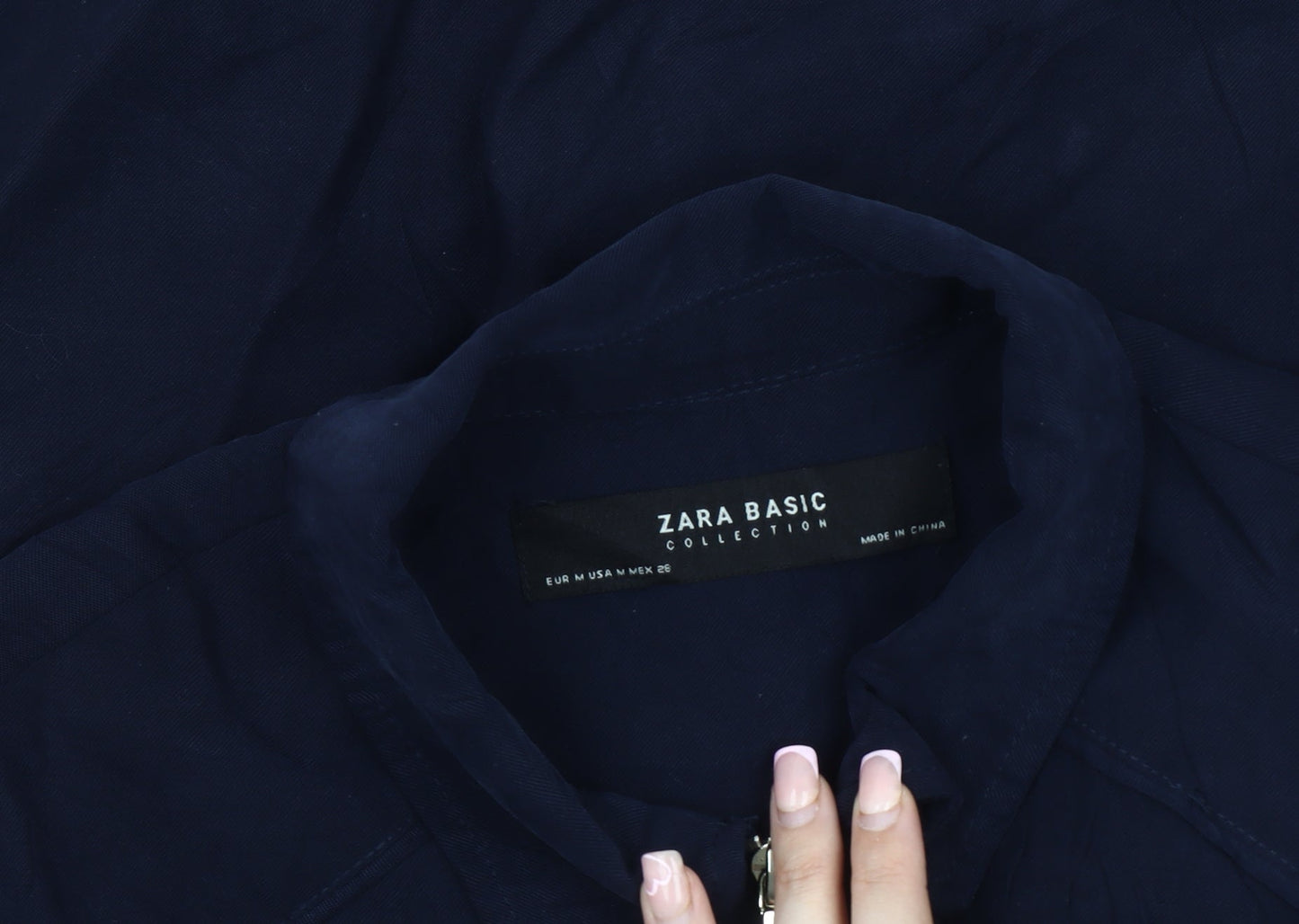 Womens UK Size M Zara Blue Basic Jacket