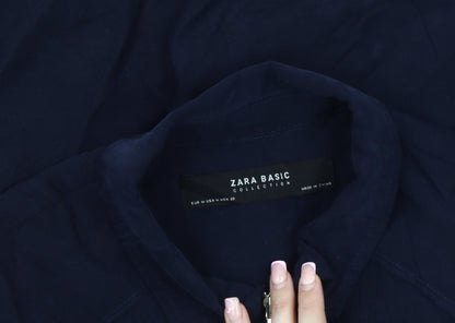 Womens UK Size M Zara Blue Basic Jacket