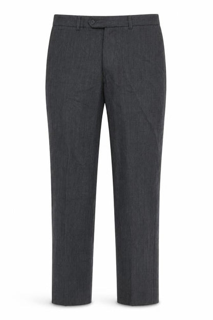 Front view of Linea Men's Grey Dress Pants, Size 32S, Wool Blend