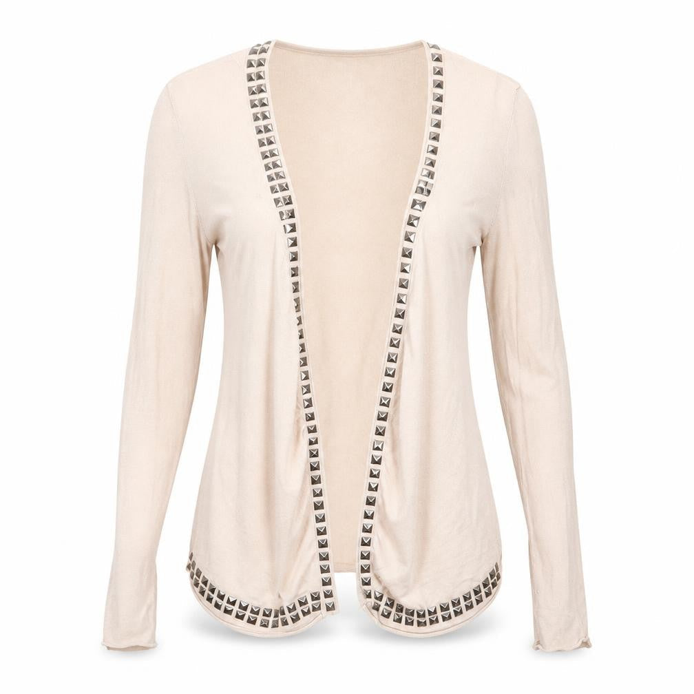 Womens UK Size S Saint Tropez Beige Cardigan Jumper
