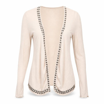 Womens UK Size S Saint Tropez Beige Cardigan Jumper