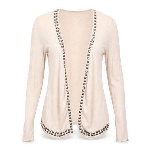 Womens UK Size S Saint Tropez Beige Cardigan Jumper