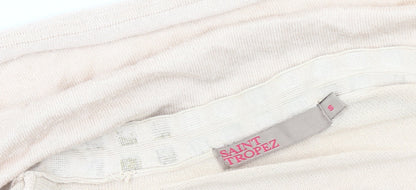 Womens UK Size S Saint Tropez Beige Cardigan Jumper