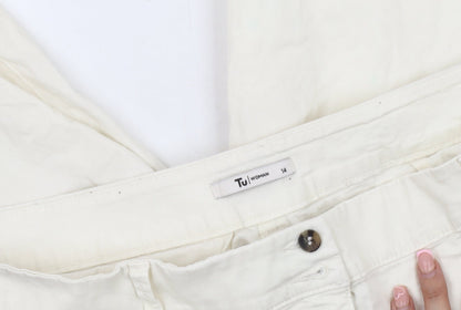 Tu Women's Ivory Straight Jeans Size 14