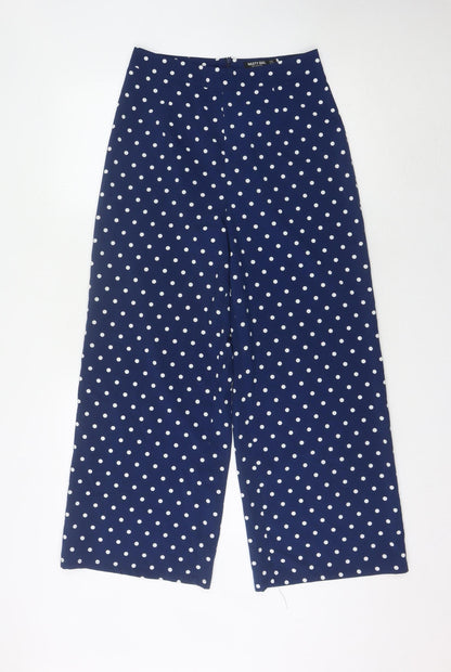 Nasty Gal Women's Blue Polka Dot Trousers - Size 10