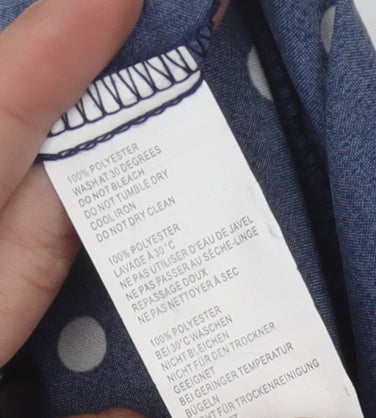 Nasty Gal Women's Blue Polka Dot Trousers - Size 10