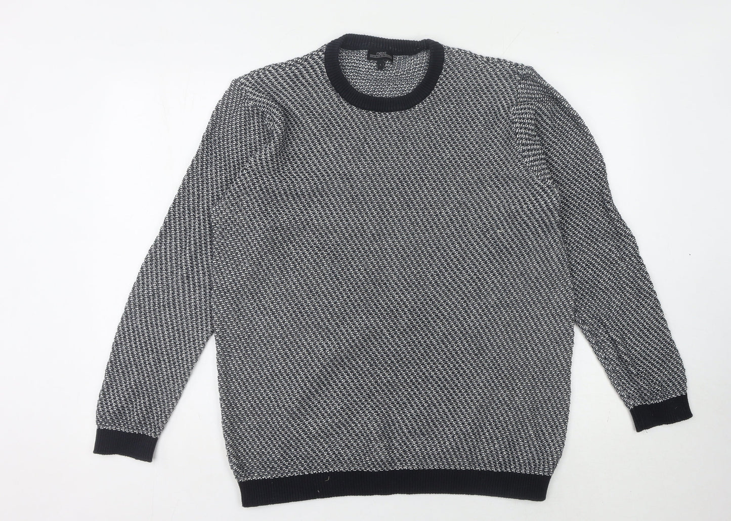 NEXT Men’s Grey Pullover Jumper L Cotton Crew Neck
