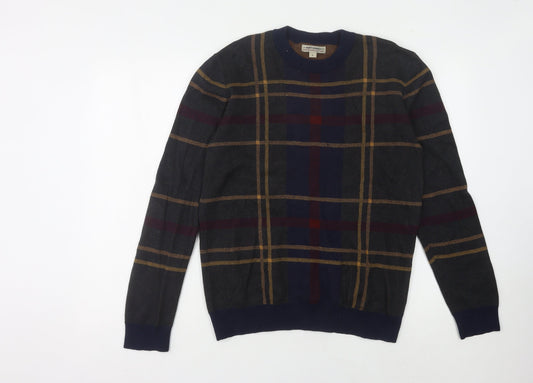 Next Men's Multicoloured Check Knit Pullover, L
