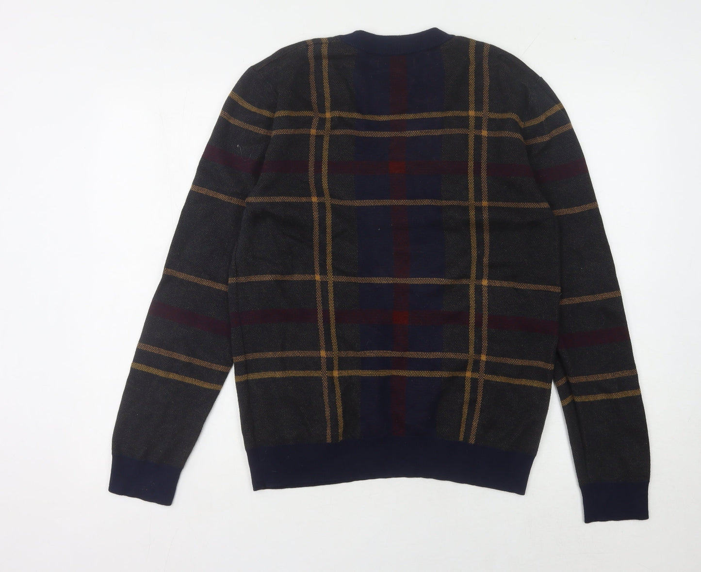 Next Men's Multicoloured Check Knit Pullover, L