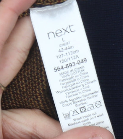 Next Men's Multicoloured Check Knit Pullover, L