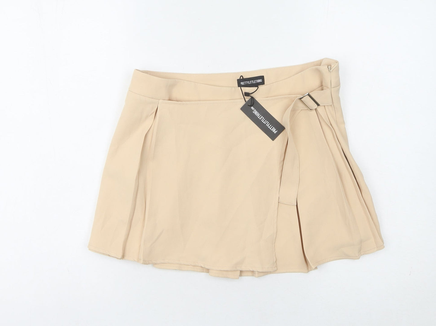 PrettyLittleThing Women's Beige Pleated Skirt Size 12