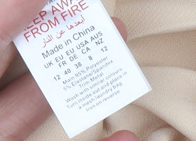 PrettyLittleThing Women's Beige Pleated Skirt Size 12