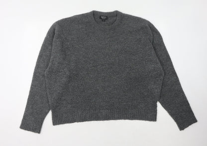 boohooMAN Men's Grey Knit Pullover Jumper L