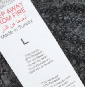 boohooMAN Men's Grey Knit Pullover Jumper L