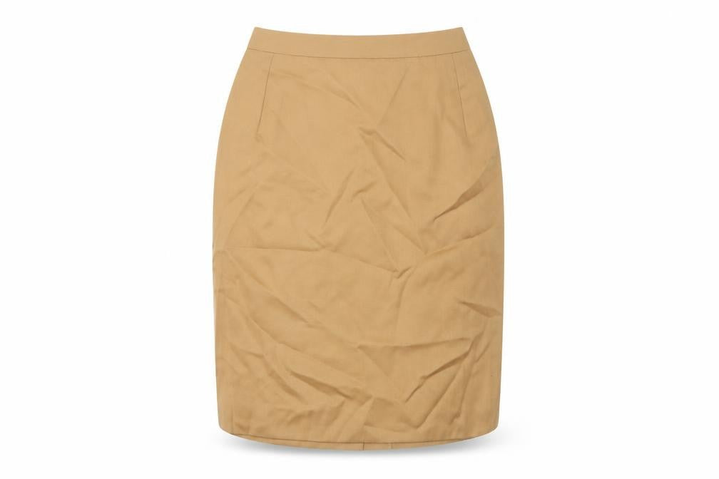Front view of Eligoz Women's Beige Pencil Skirt, size 10