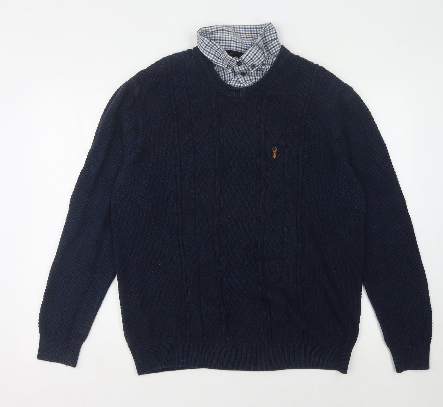 Next Men's Blue Cable-Knit Pullover Jumper XL