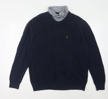 Next Men's Blue Cable-Knit Pullover Jumper XL