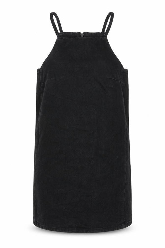 Front view of Matalan Black Pinafore Dress, Women, size 10, Casual Zip