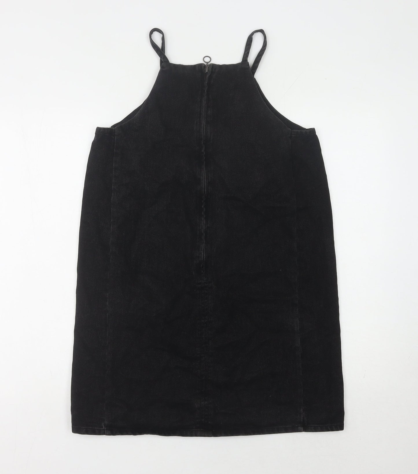 Matalan Black Pinafore Dress, Women, Size 10, Casual Zip