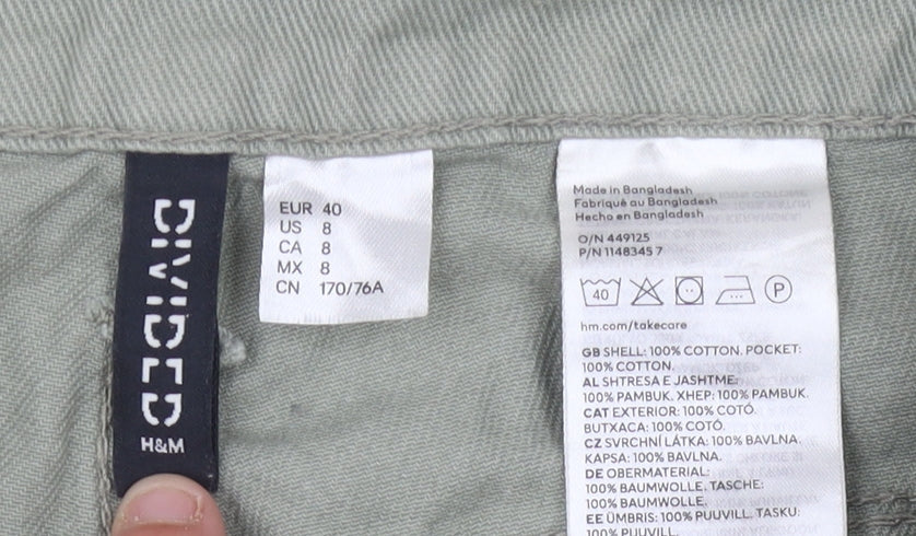 H&M Women’s Cotton Shorts Olive Green Size 12