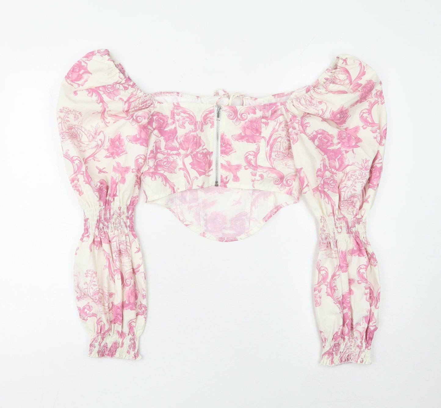 Womens UK Size 10 Missguided Multicoloured Cropped Blouse