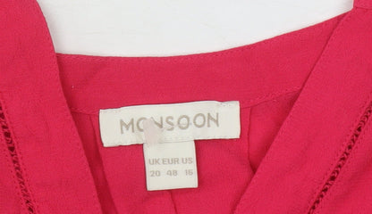 Womens UK Size 20 Monsoon Red Basic Blouse