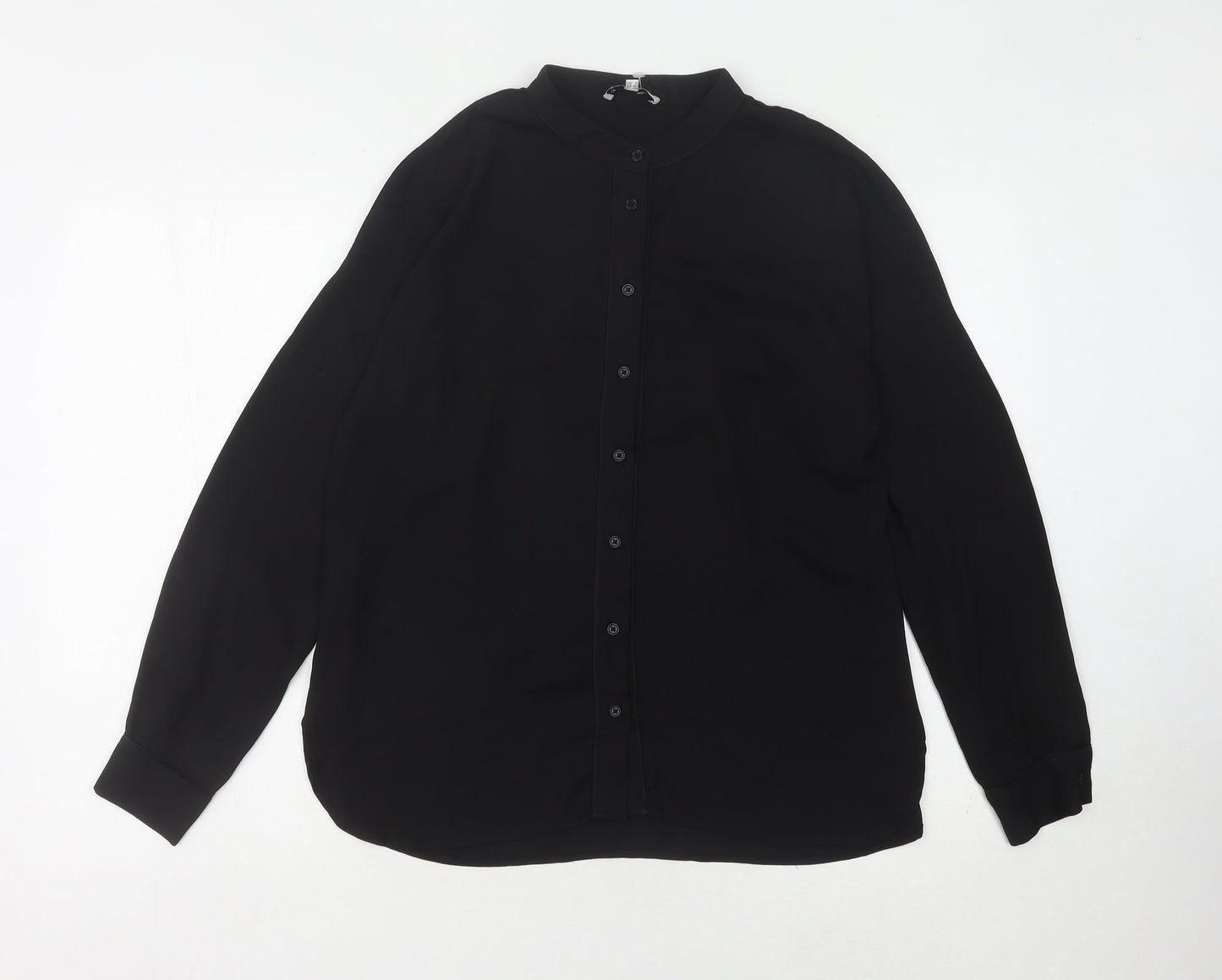 Womens UK Size 12 Warehouse Black Basic Blouse